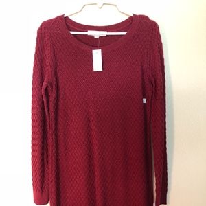 Loft Burgundy Sweater Dress- NWT